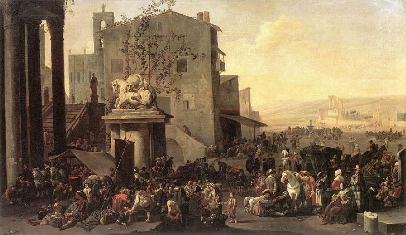 LINGELBACH, Johannes Roman Market Scene f oil painting image